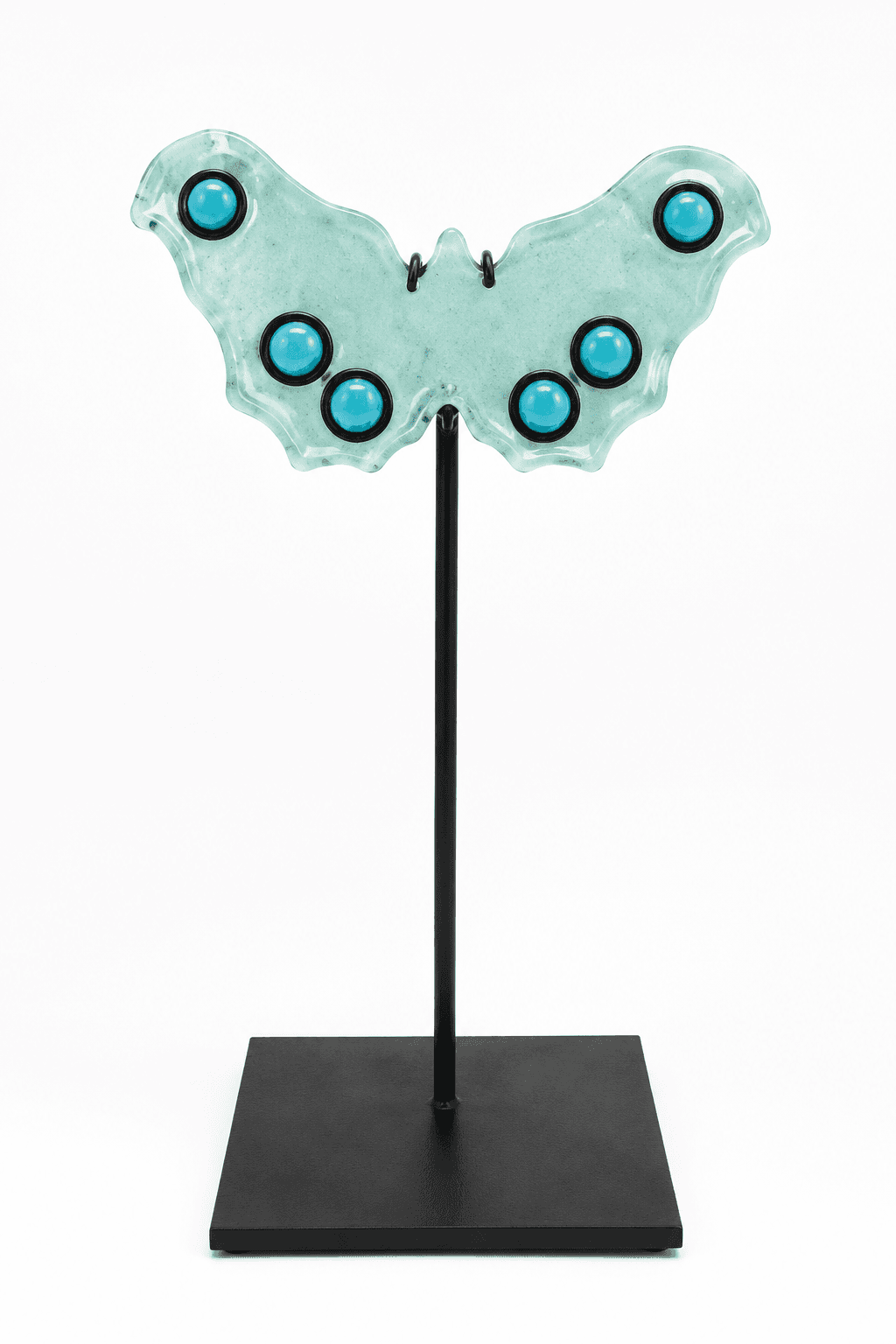 Light Blue Butterfly with Blue Copper Rings by Marlene Rose